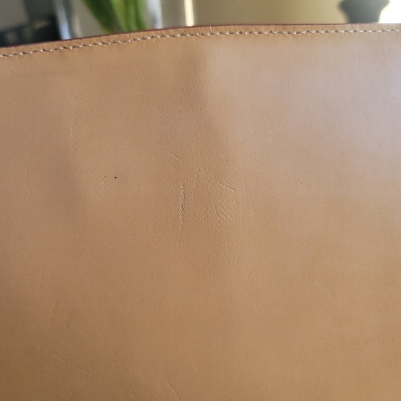 Lodis Audrey Leather Briefcase Shoulder bag Tan with red - Picture 11 of 16